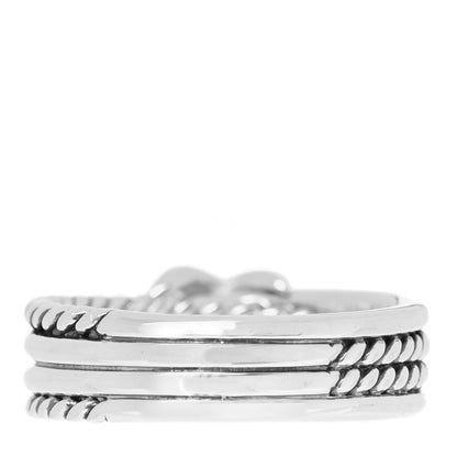 David Yurman Sterling Silver Diamond X Crossover Ring 56 7.5 3 of 5