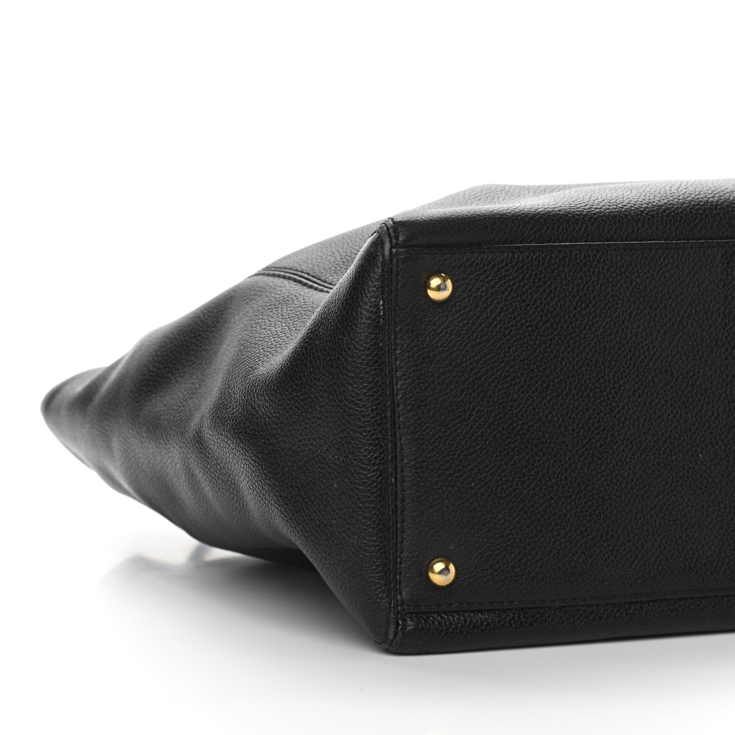 Calfskin Cerf Executive Shopper Tote Black