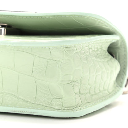 Balenciaga Extra Supple Calfskin Crocodile Embossed Gossip Chain Bag XS Light Green 9 of 9