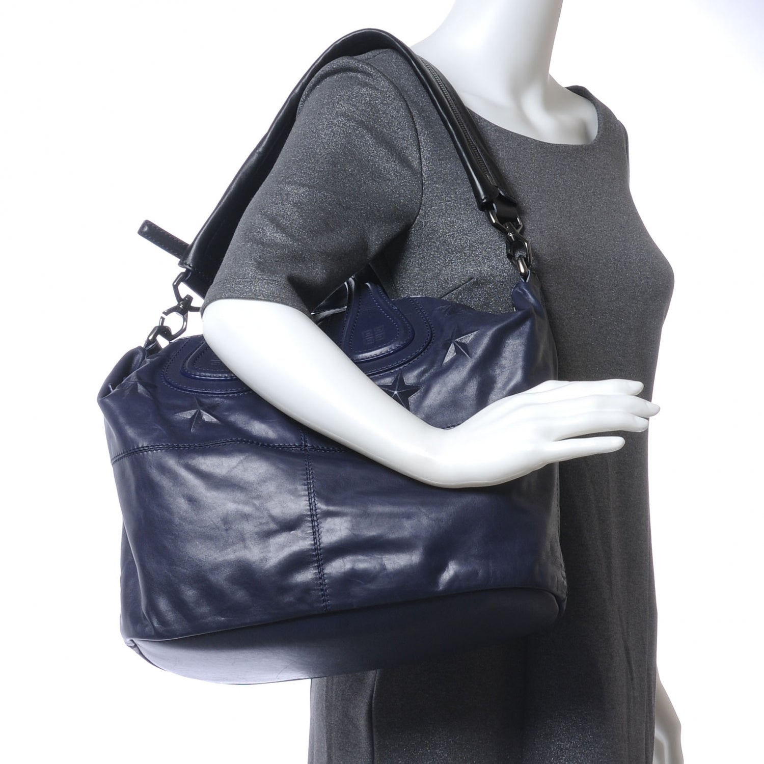 Givenchy Calfskin Star Embossed Nightingale Navy 2 of 7