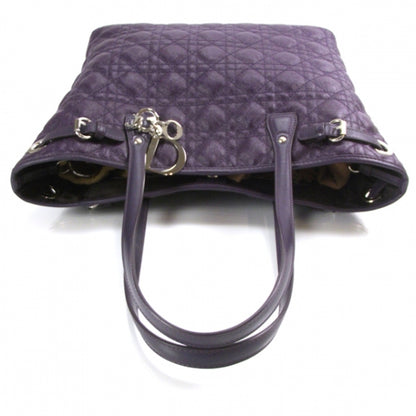 Christian Dior Coated Canvas Cannage Medium Panarea Tote Purple 5 of 9