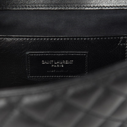 Saint Laurent Sheepskin Tri-Quilt Monogram Medium College Bag Black 10 of 12