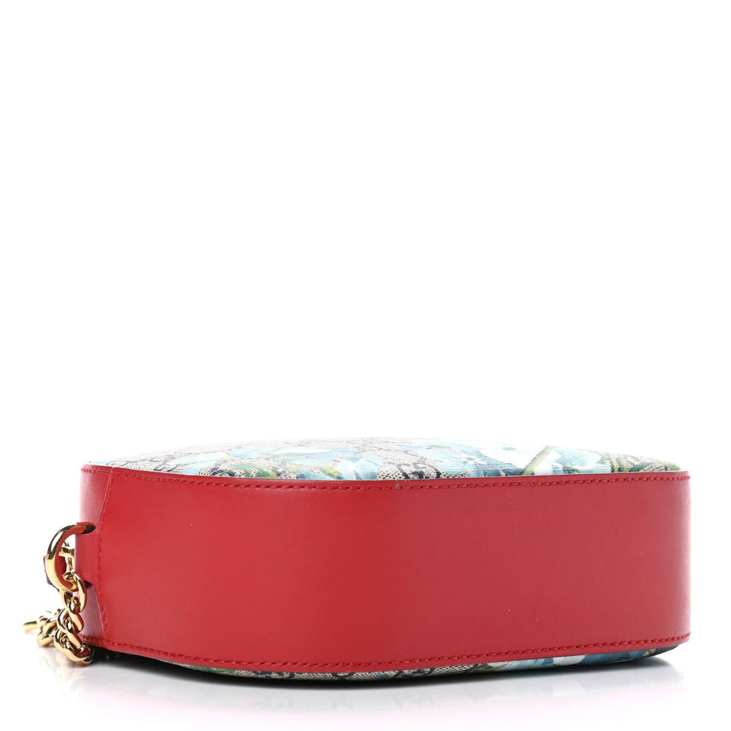 GG Supreme Monogram Blooms Mini Chain Shoulder Bag Beige Blue Navy Hibiscus Red