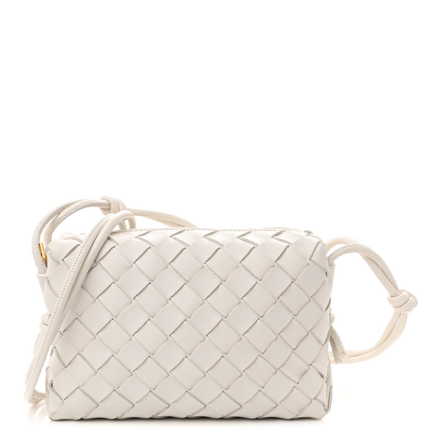 Nappa Intrecciato Mini Loop Camera Bag White