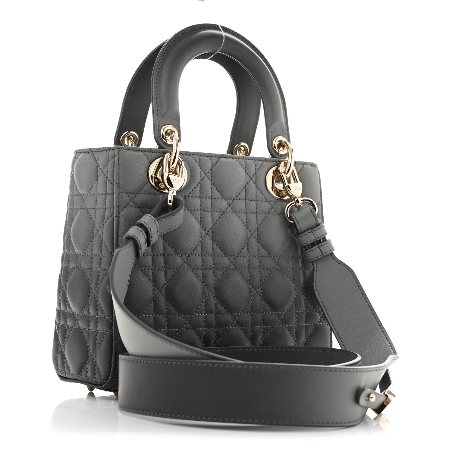 Christian Dior Lambskin Cannage Gradient Small My ABCDior Lady Dior Grey 3 of 12