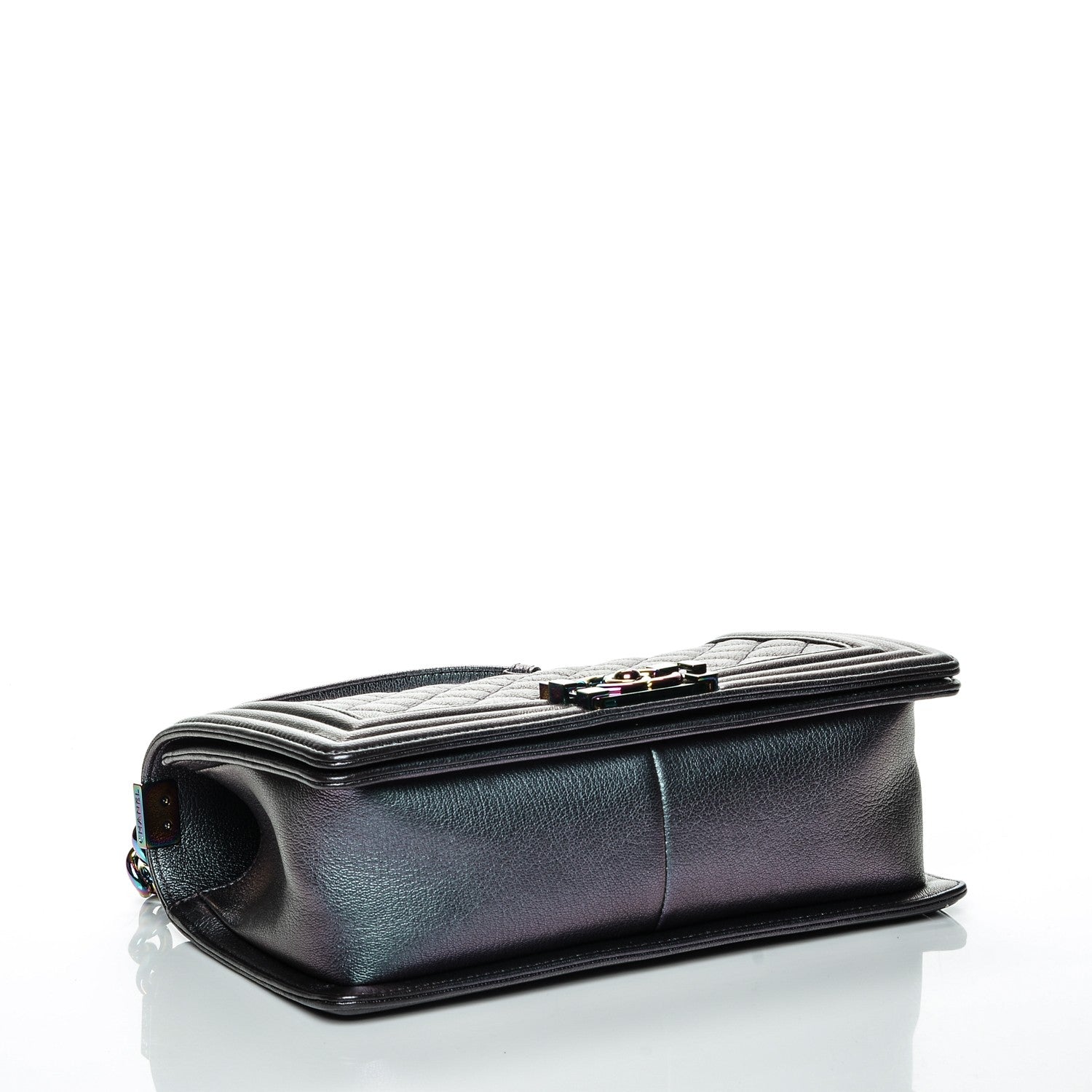 Chanel Iridescent Goatskin Quilted Medium Boy Flap Purple 4 of 7