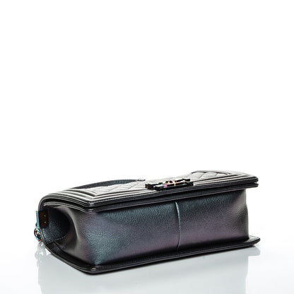 Chanel Iridescent Goatskin Quilted Medium Boy Flap Purple 4 of 7