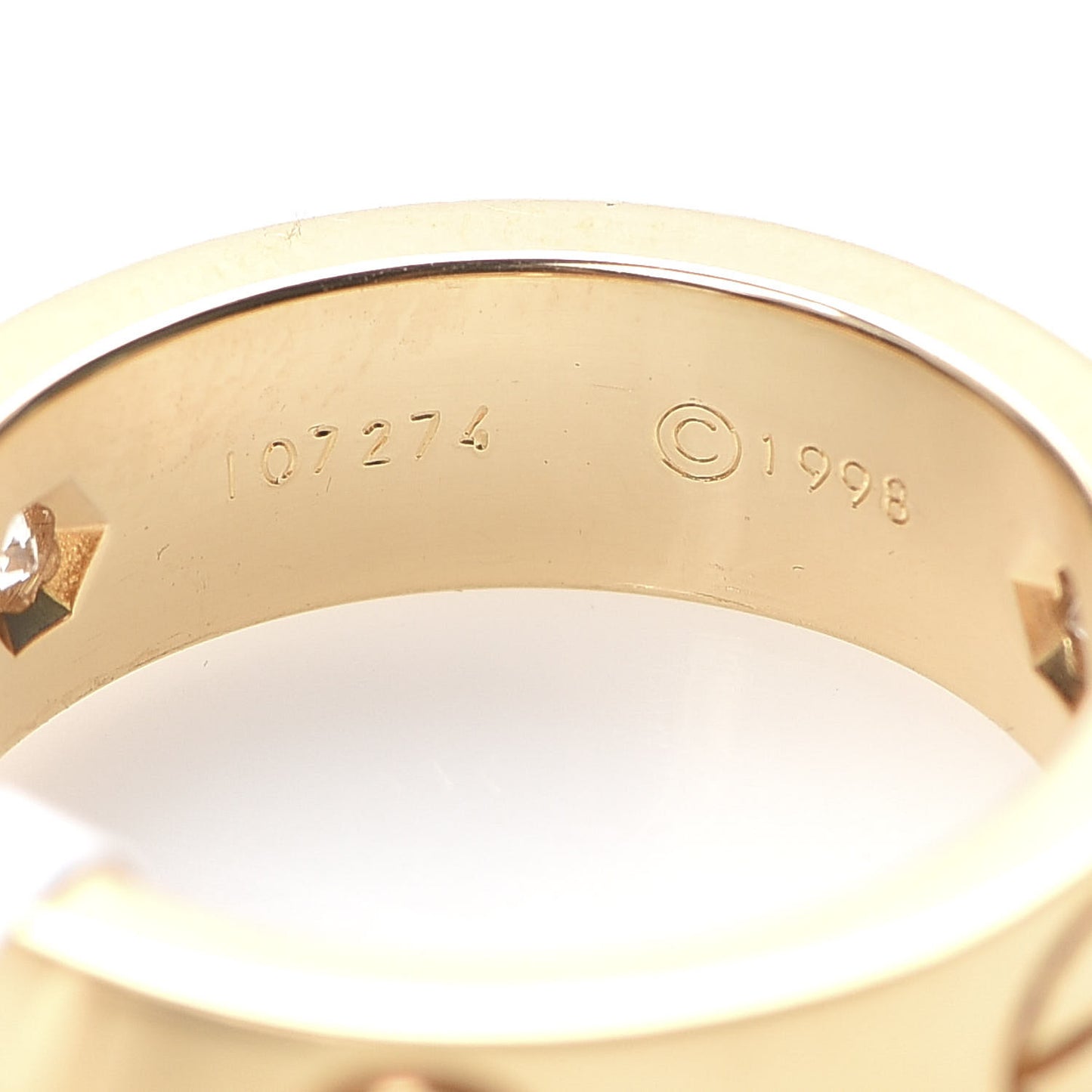18K Yellow Gold 3 Diamond 5.5mm LOVE Ring 50 5.25
