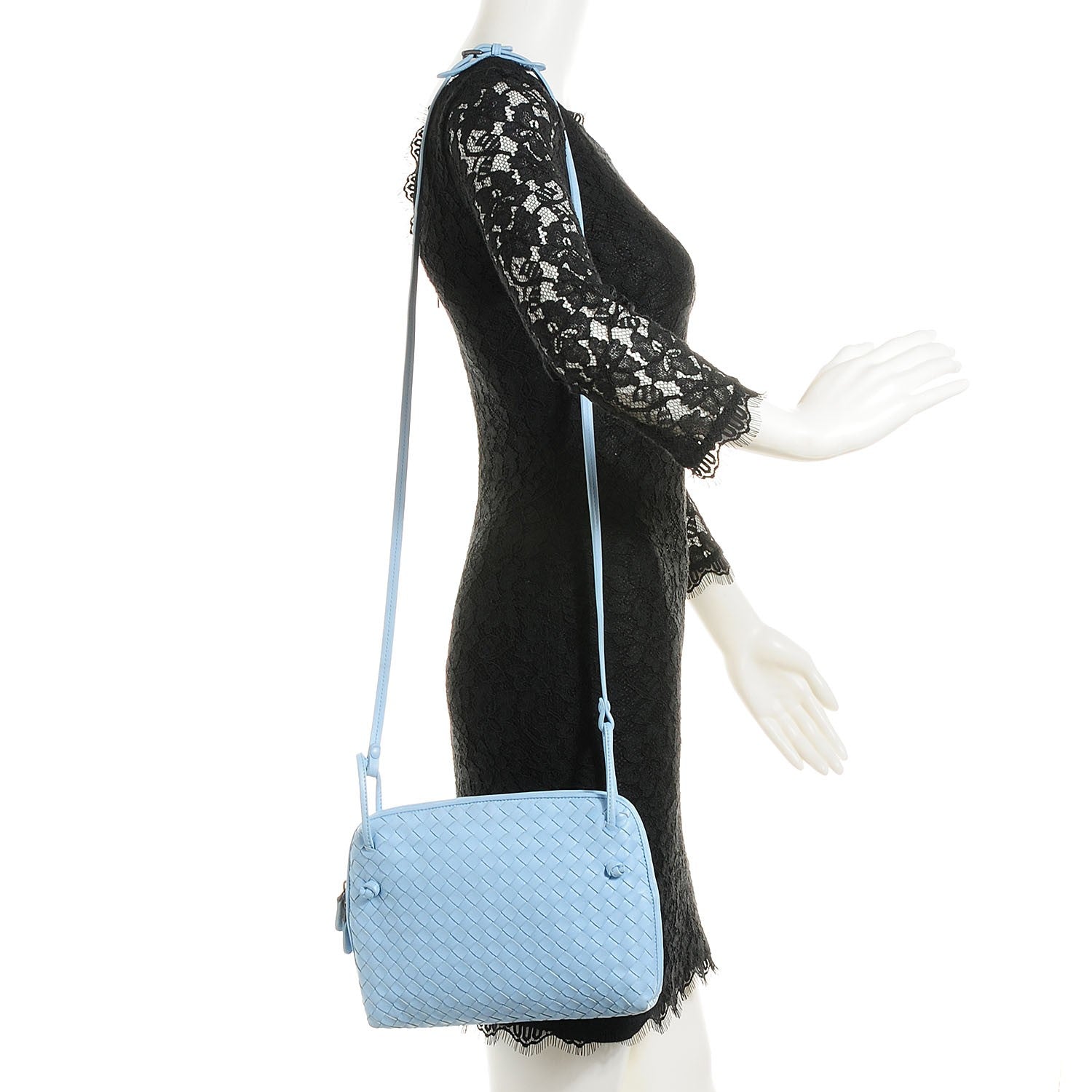 Bottega Veneta Nappa Intrecciato Crossbody Pillow Light Blue 2 of 9