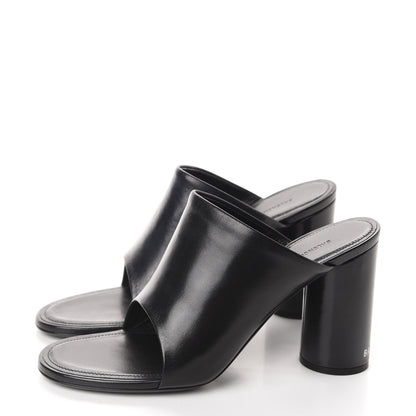 Balenciaga Shiny Sheepskin Oval 90mm Mule Pump 36.5 Black White 3 of 11