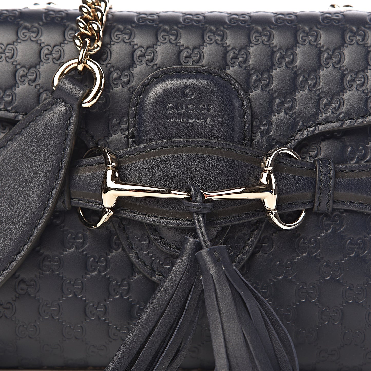 Microguccissima Mini Emily Chain Shoulder Bag Blue