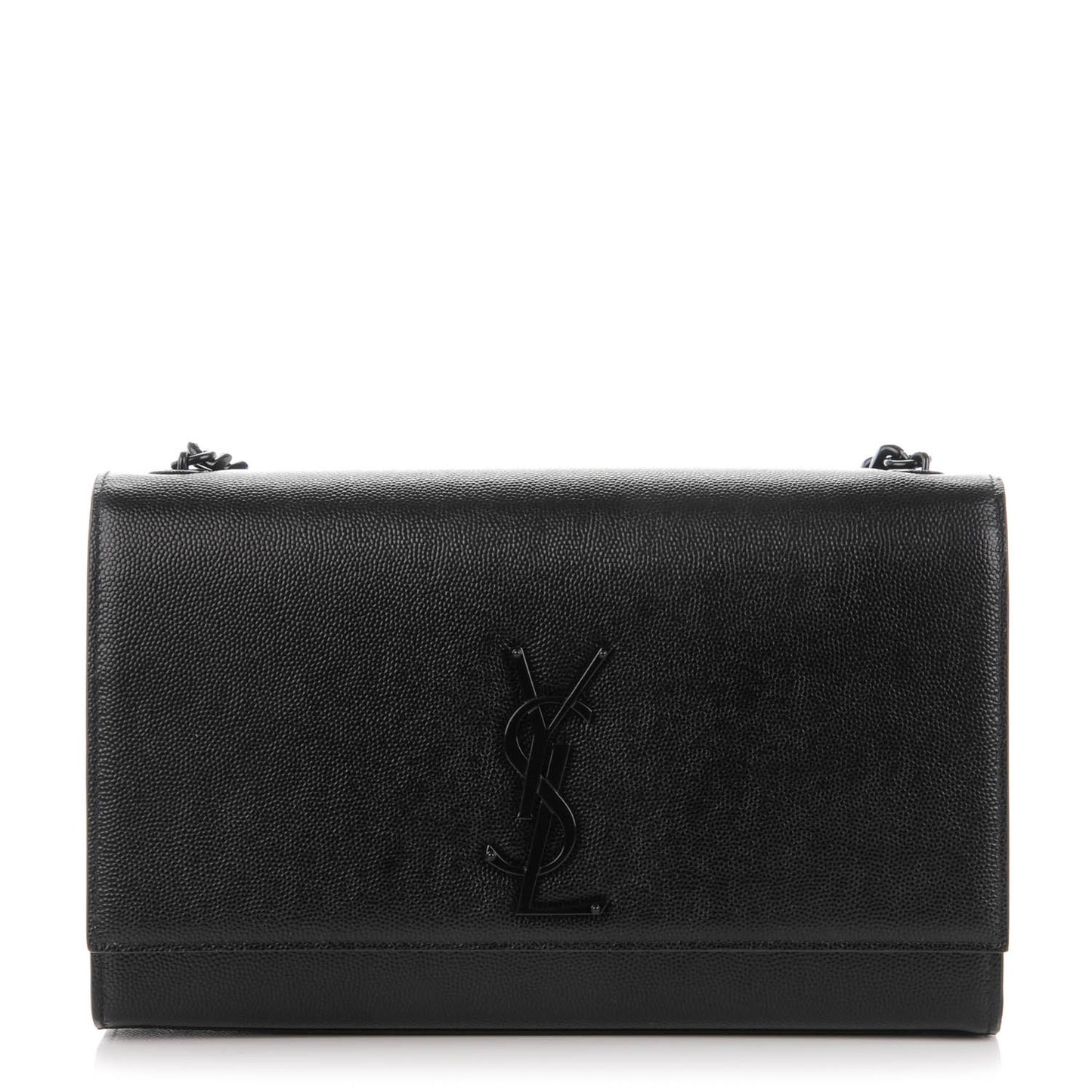 Grain De Poudre Medium Classic Monogram Kate Double Handle Satchel Black