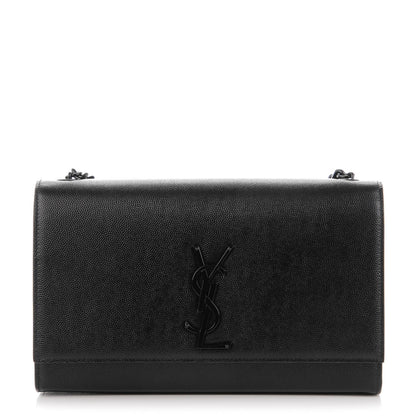Saint Laurent Grain De Poudre Medium Classic Monogram Kate Double Handle Satchel Black 1 of 6