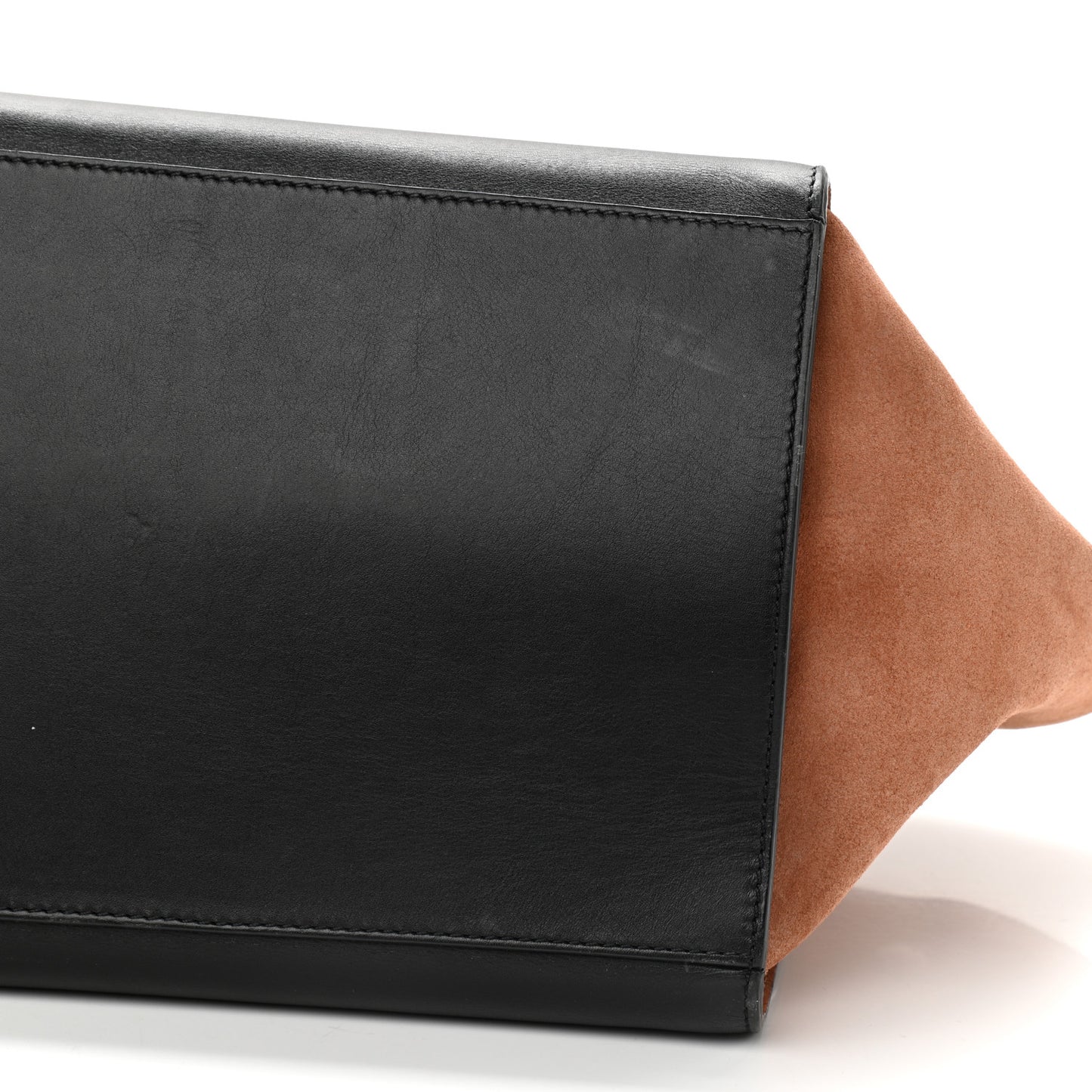 Smooth Calfskin Suede Large Tri-Color Trapeze Peach