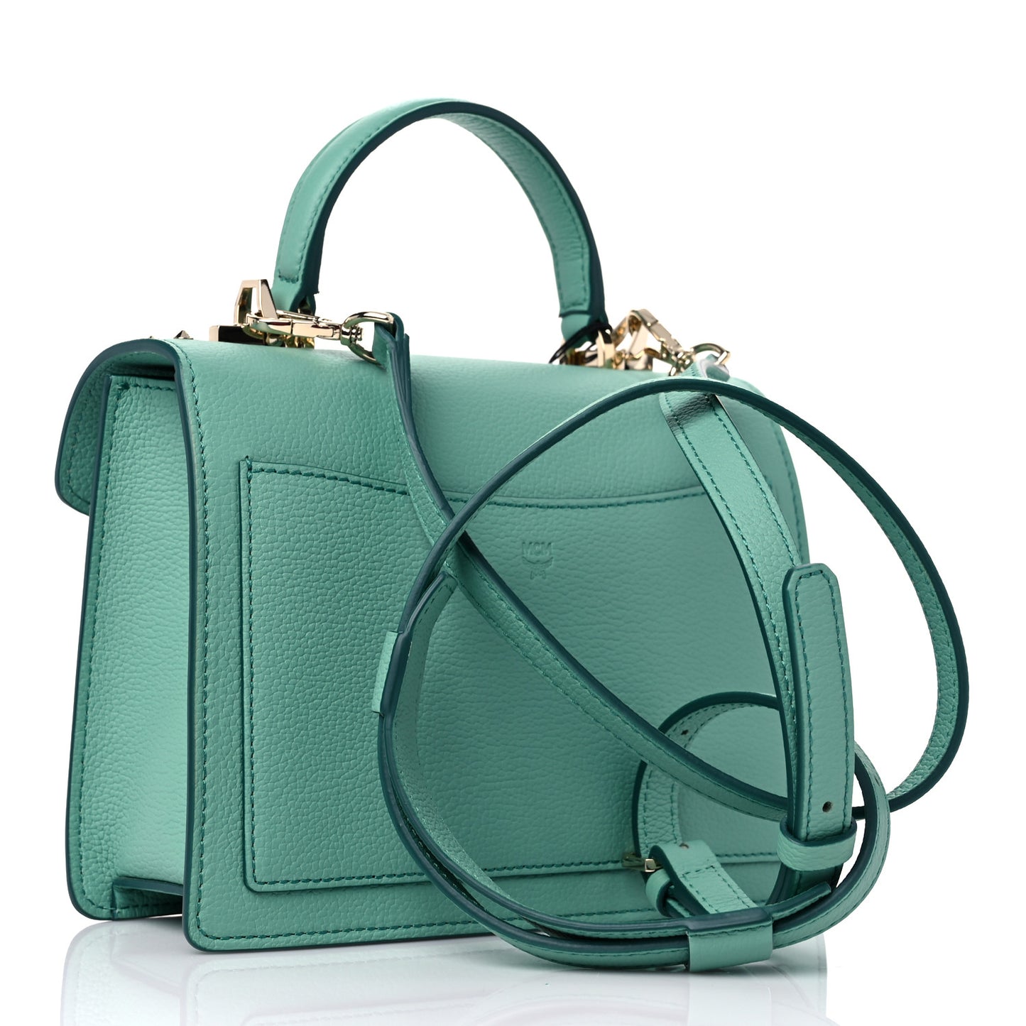 Grained Calfskin Small Studded Patricia Satchel Mint
