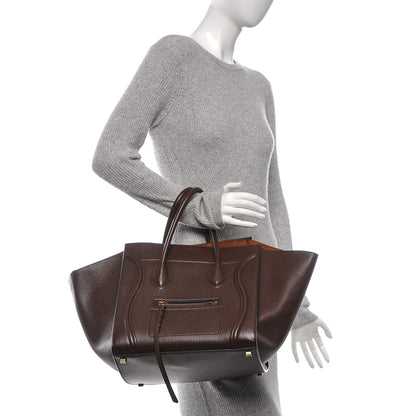 Celine Shiny Grained Calfskin Medium Phantom Luggage Brown 2 of 7