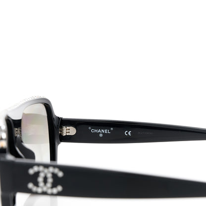 Chanel Acetate Crystal CC Shield Sunglasses 71431A Light Grey 6 of 8