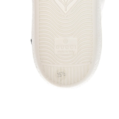 Gucci Calfskin Web Floral Embroidered Ace Sneakers 35.5 White 6 of 9