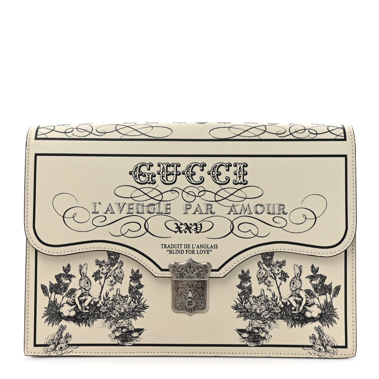 Calfskin Pouch Ivory Black