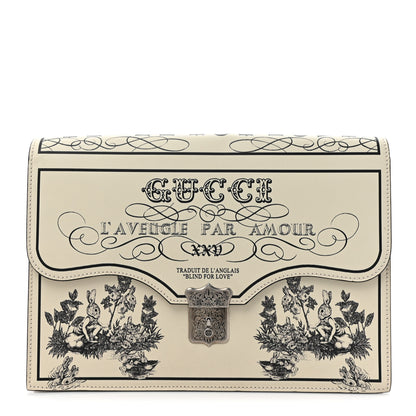 Gucci Calfskin Pouch Ivory Black 1 of 10