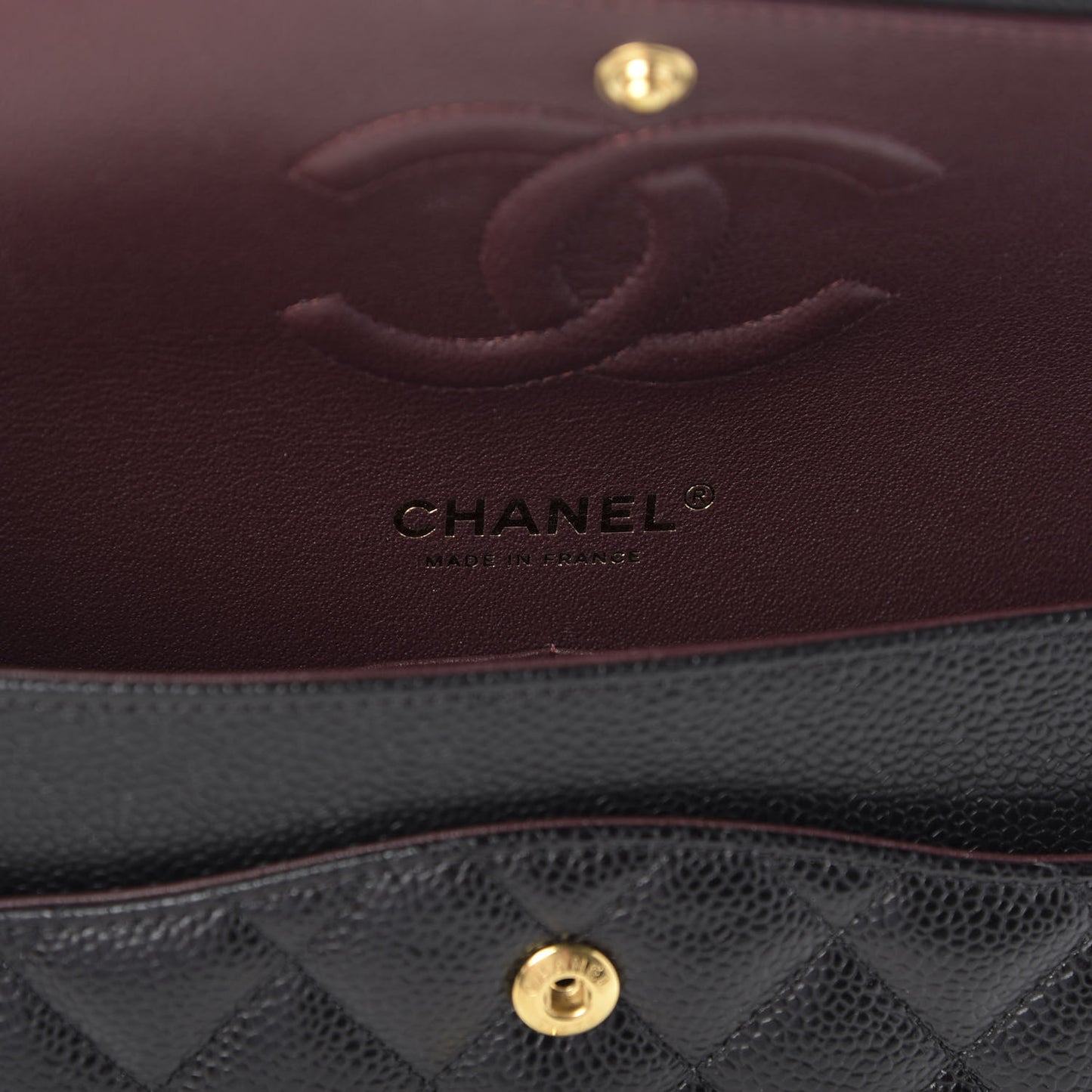 Caviar Quilted Medium Double Flap Black