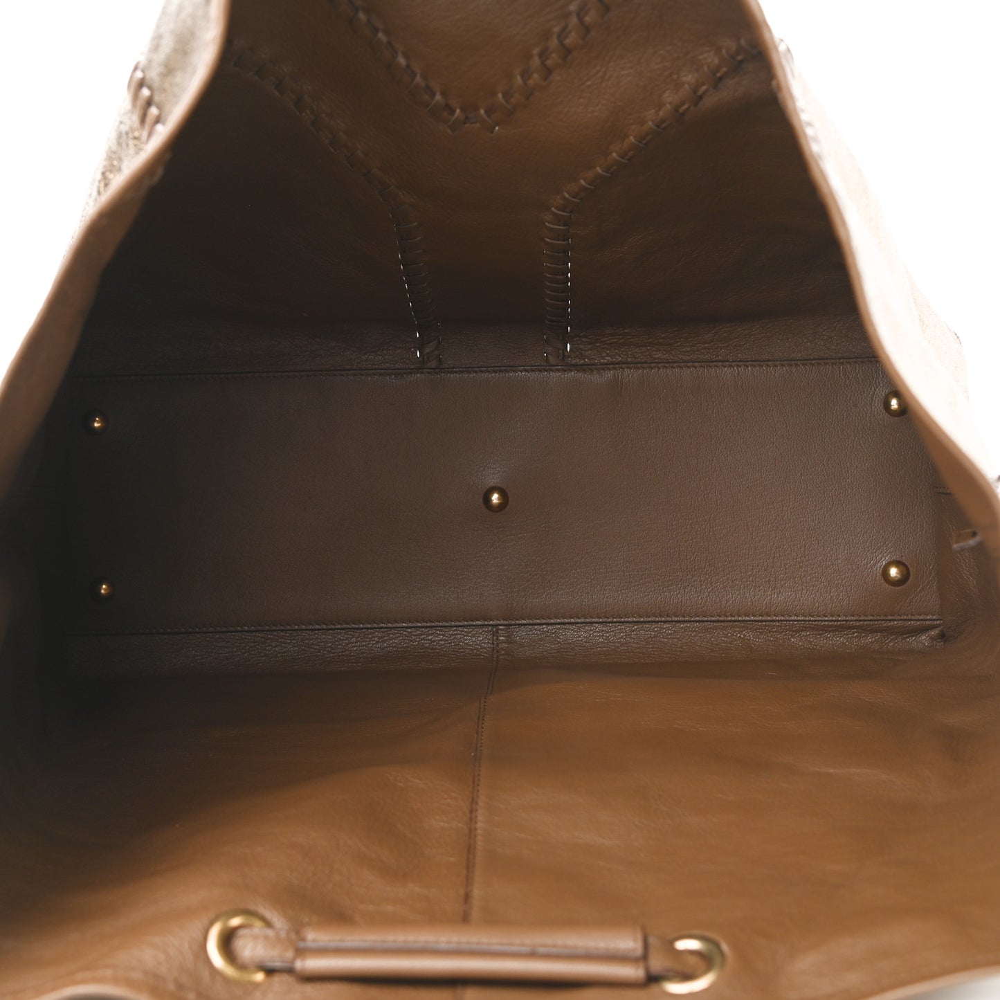 Metallic Calfskin Large Neo Double Reversible Tote Brown