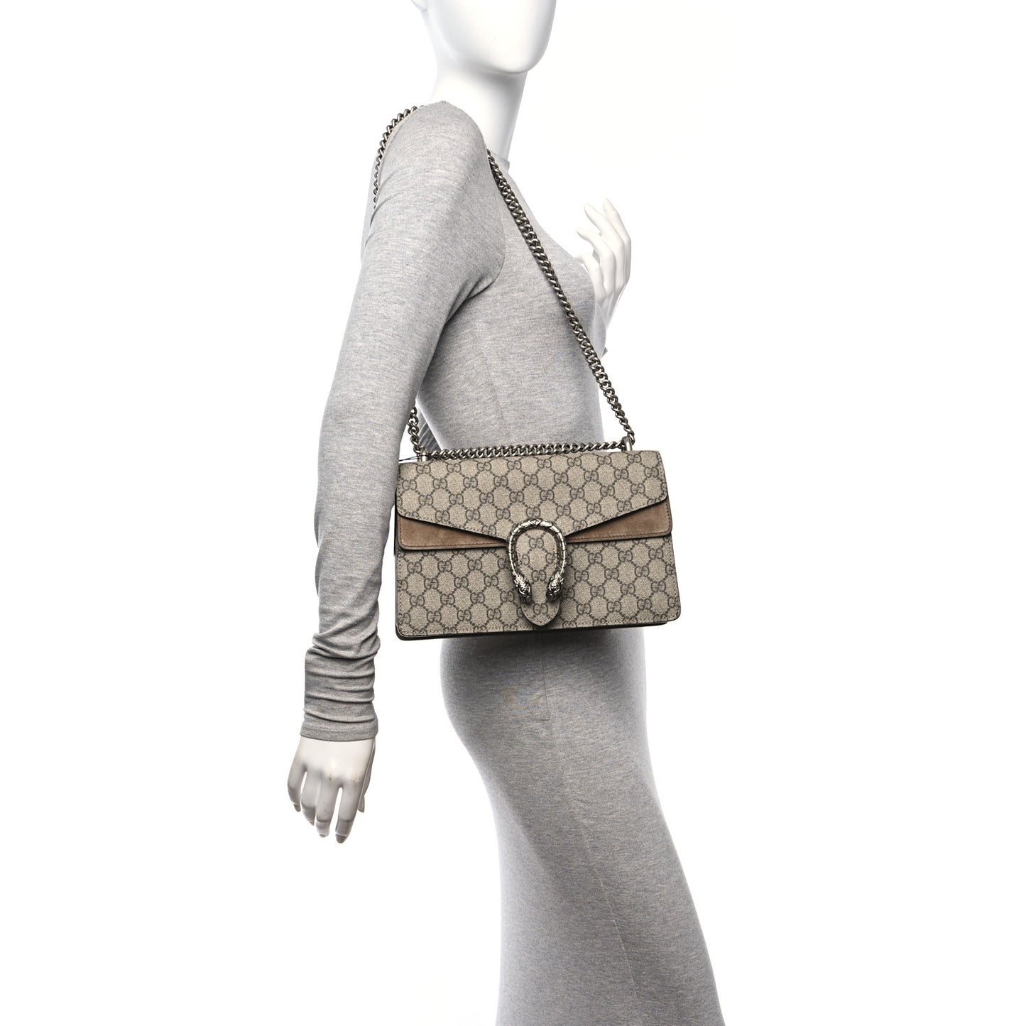 GG Supreme Monogram Small Dionysus Shoulder Bag Taupe
