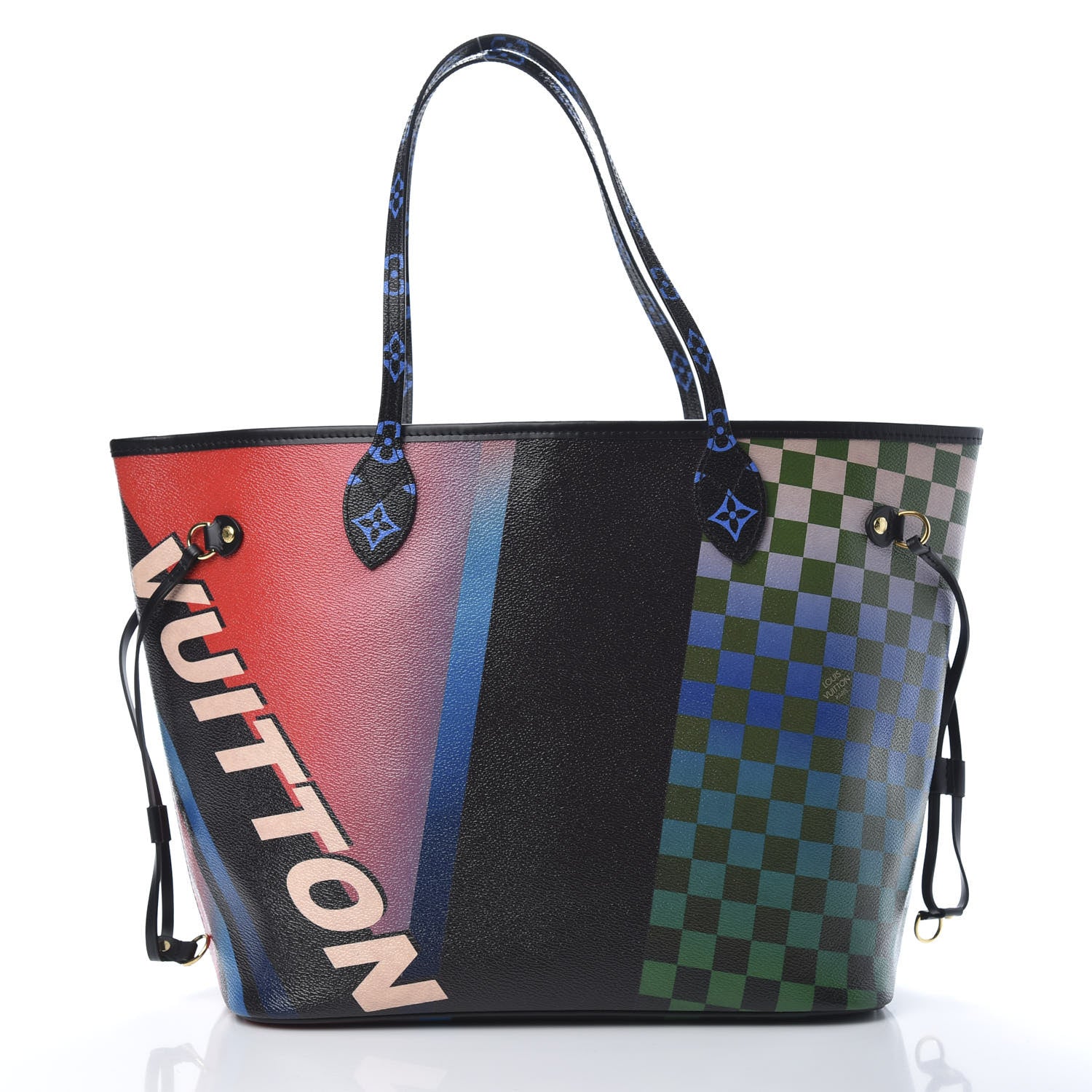 Louis Vuitton Damier Race Neverfull MM Noir Rouge 3 of 11