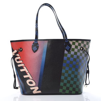 Louis Vuitton Damier Race Neverfull MM Noir Rouge 3 of 11