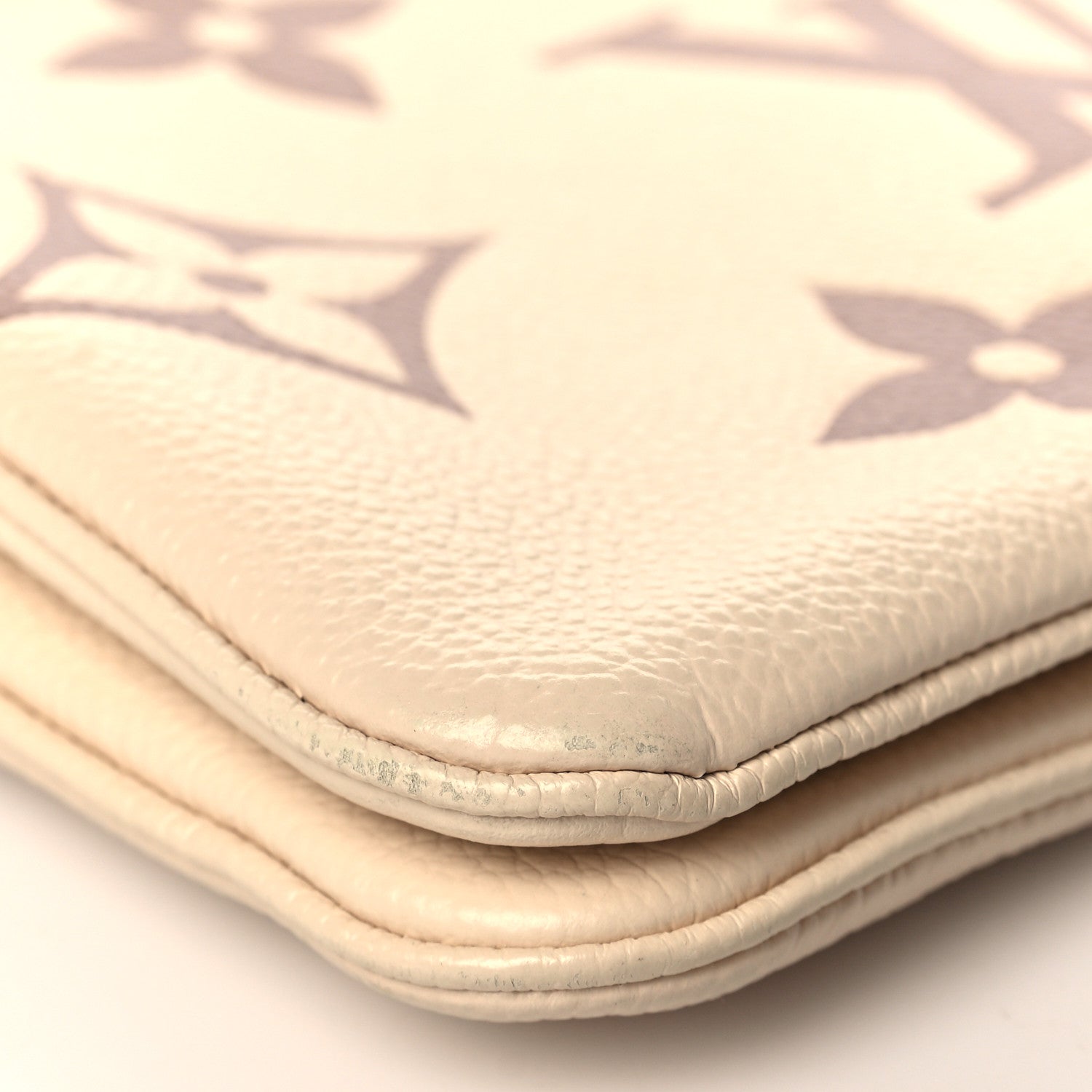 Louis Vuitton Empreinte Monogram Giant Double Zip Pochette Creme Bois De Rose 7 of 8