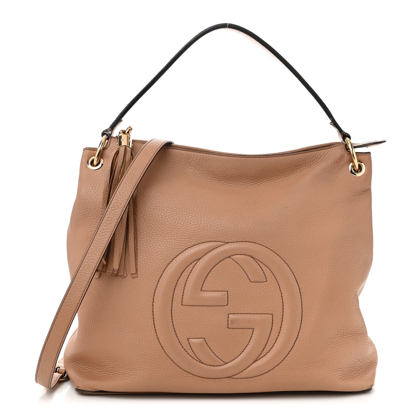 Pebbled Calfskin Large Soho Hobo Camelia