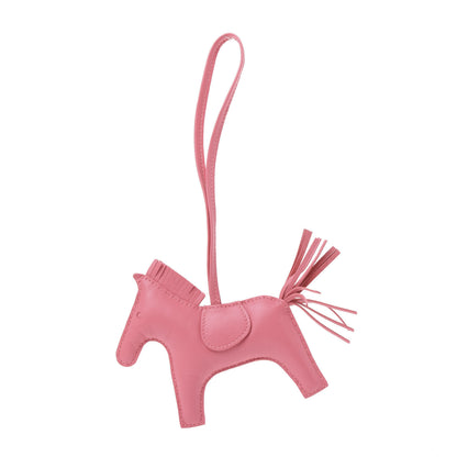Hermes Milo Lambskin Grigri Rodeo Horse Bag Charm MM Rose Azalee 1 of 4