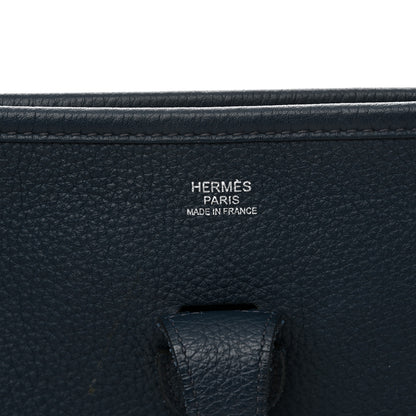 Hermes Taurillon Clemence Evelyne III PM Bleu De Prusse 6 of 10