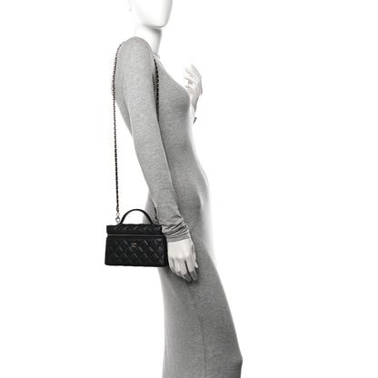 Chanel Caviar Quilted Top Handle Slim Vanity With Chain Black 2 of 11