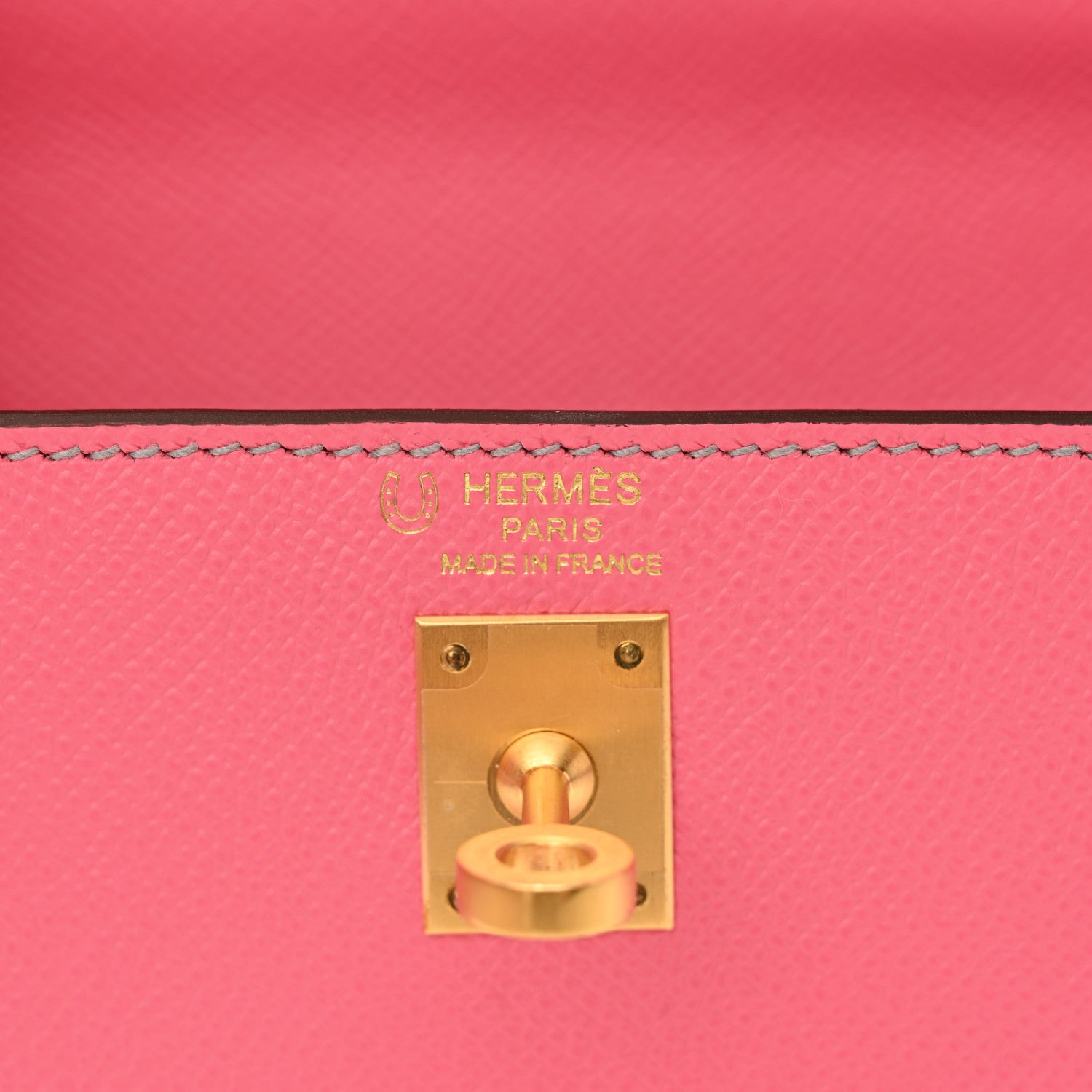 Hermes Epsom Bi-Color Horseshoe Kelly Sellier 25 Rose Azalee Gris Mouette 6 of 11