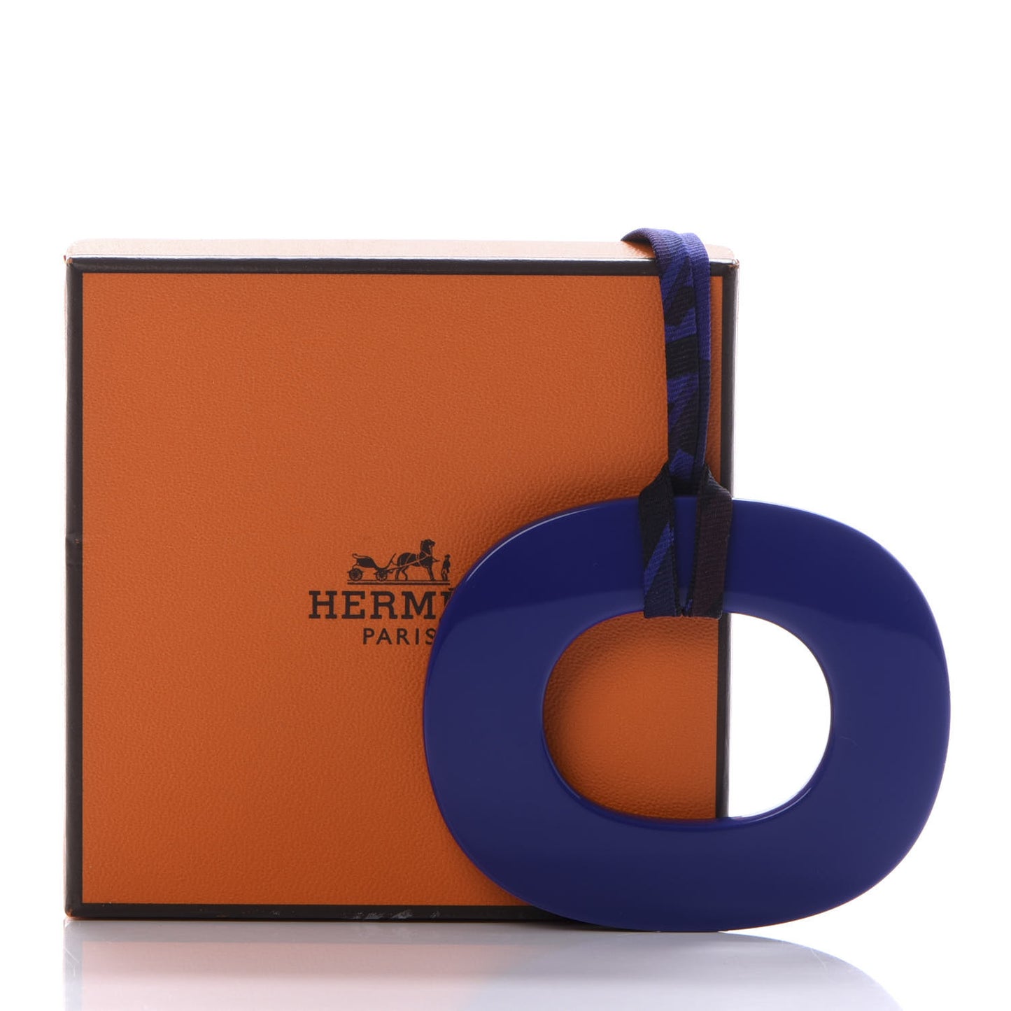 Lacquered Buffalo Horn Small Dip Dye Pendant Necklace Bleu Imperial