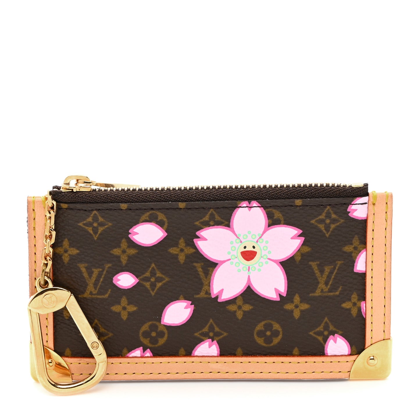 Monogram Cherry Blossom Key Pouch Brown