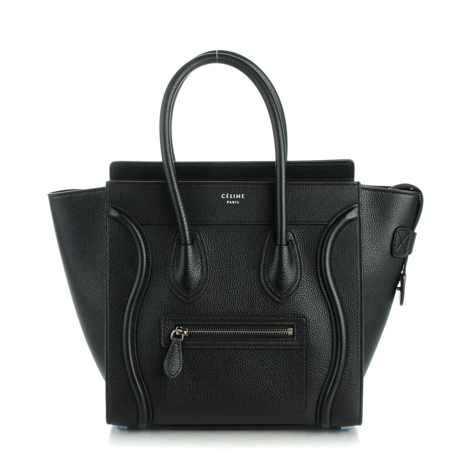 Celine Drummed Calfskin Micro Luggage Black 1 of 7