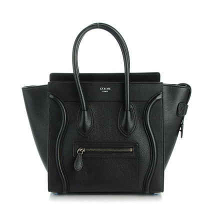 Celine Drummed Calfskin Micro Luggage Black 1 of 7