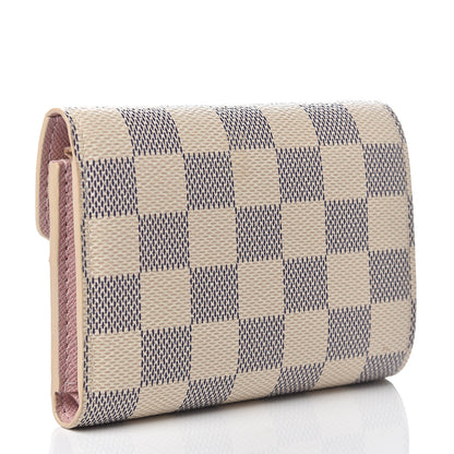 Louis Vuitton Damier Azur Victorine Wallet Rose Ballerine 2 of 5