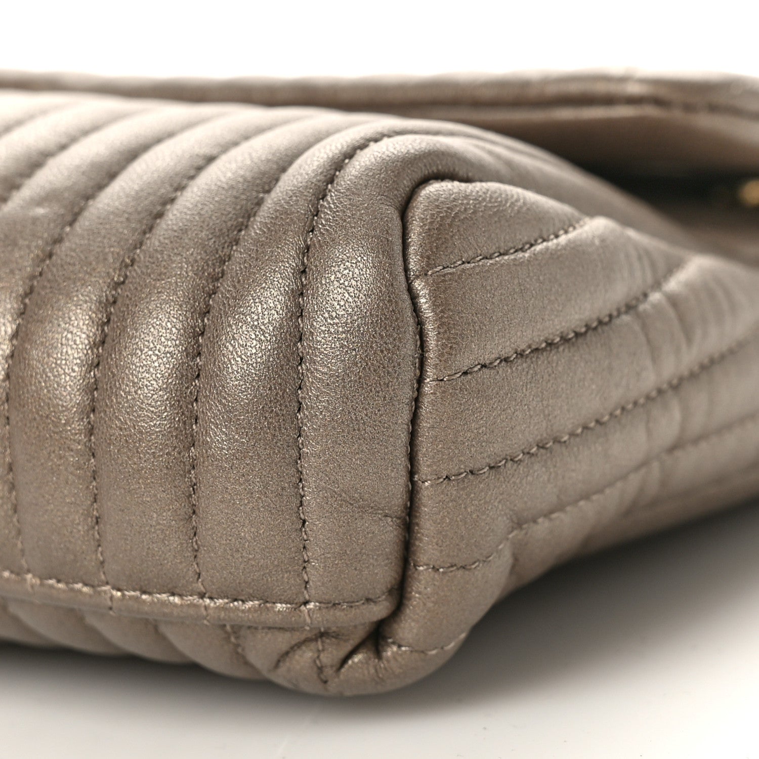 Chanel Iridescent Calfskin Vertical Quilted Mademoiselle Lock Bijoux Flap Bag Brown 9 of 9