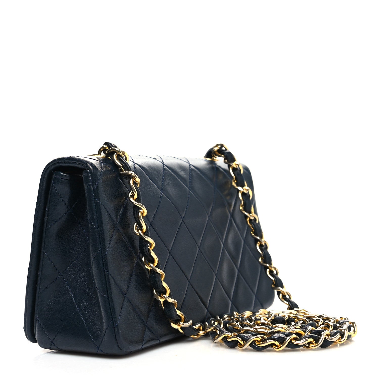 Chanel Lambskin Quilted Small Single Flap Navy Navy 2 of 12