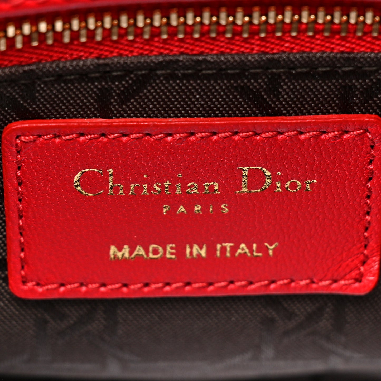 Lambskin Cannage Small Lucky Badges My Lady Dior Red
