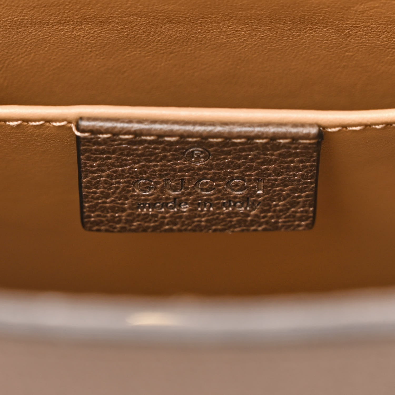 Gucci Monogram Jumbo GG Textured Dollar Calfskin Small Diana Tote Bag Camel Ebony New Acero 6 of 14