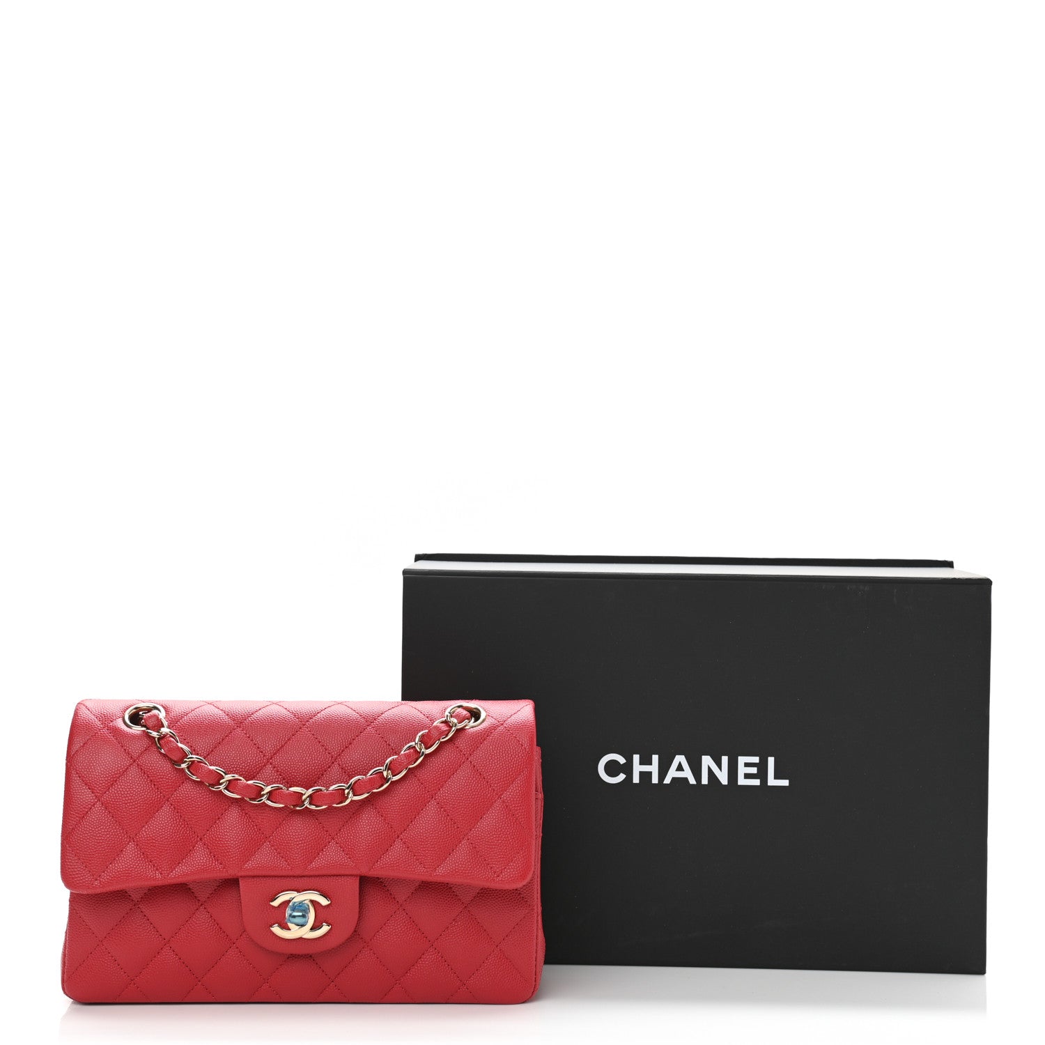 Chanel Caviar Quilted Small Double Flap Red 10 of 10