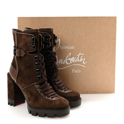 Christian Louboutin Veau Velours Calfskin Wax Macademia 100 Biker Platform Boots 37 Cosme 9 of 9