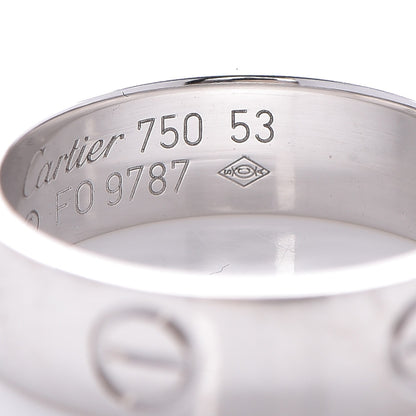 Cartier 18K White Gold 5.5mm LOVE Ring 53 6.75 4 of 4