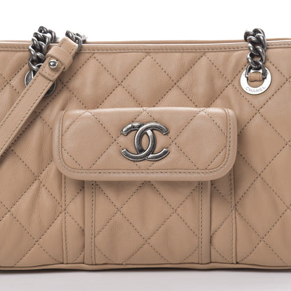 Chanel Calfskin Quilted Small Casual Riviera Zip Shoulder Bag Beige 13 of 14