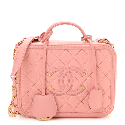 Chanel Caviar Quilted Medium CC Filigree Vanity Case Rose Pink 1 of 9