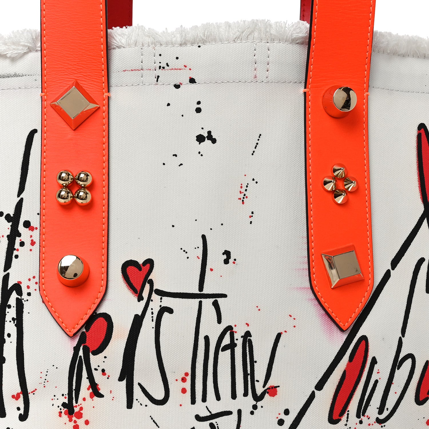 Christian Louboutin Canvas Frangibus Tote White Multicolor 8 of 10